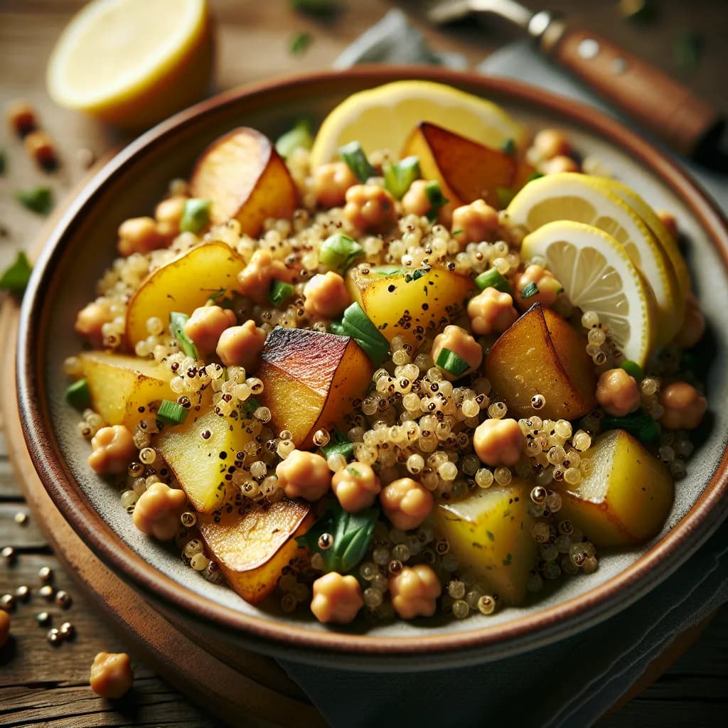 Quinoa-Kartoffel-Pfanne mit Kichererbsen
