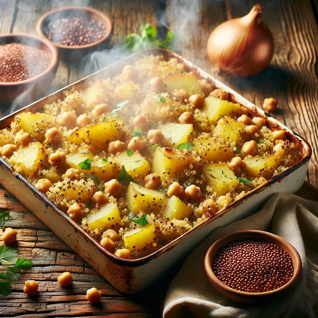 Quinoa-Kichererbsen-Kartoffel-Auflauf