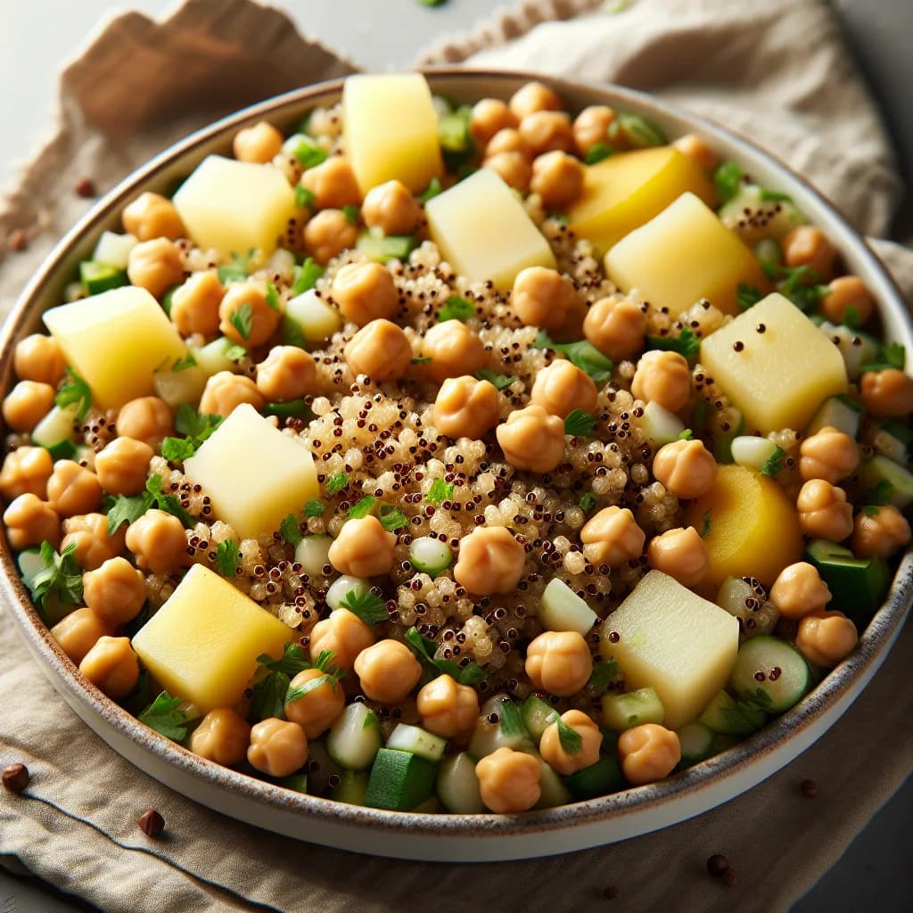 Quinoa-Kichererbsen-Salat mit Kartoffeln