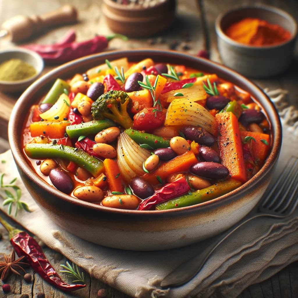 Ragoût épicé de niébé et légumes