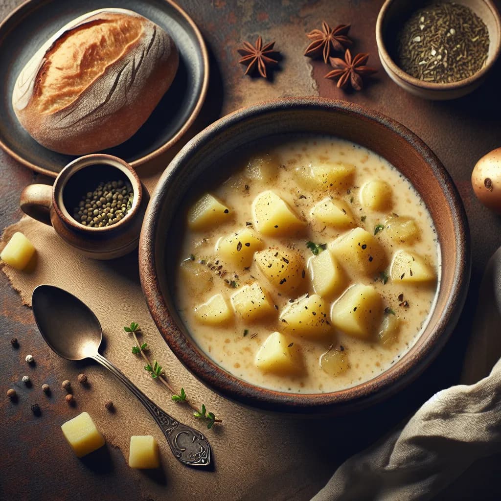 Rahmsuppe mit Kartoffeln