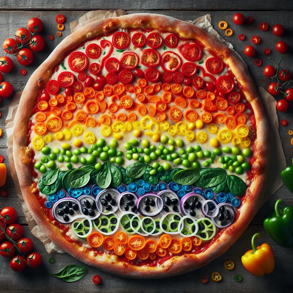 Rainbow Veggie Pizzas