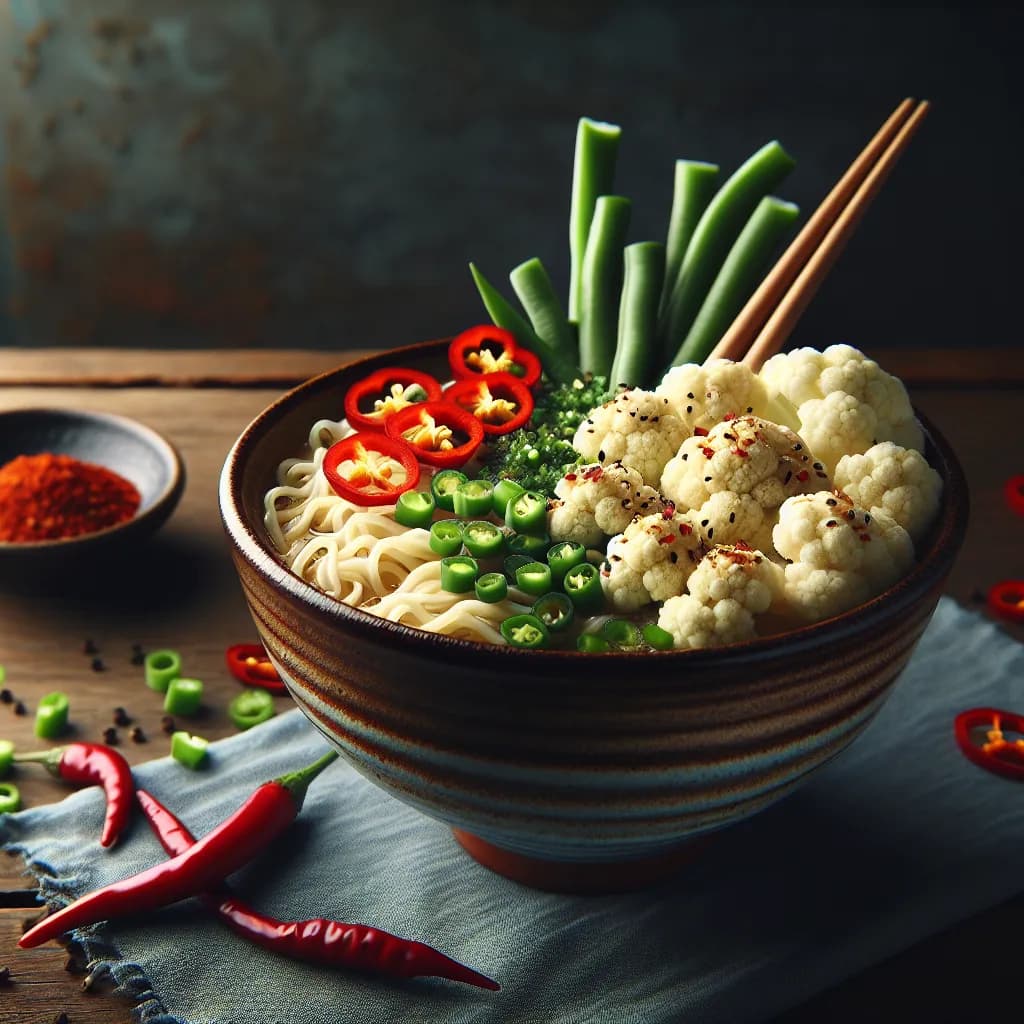 Ramen Fianian con Cavolfiore e Fagiolini