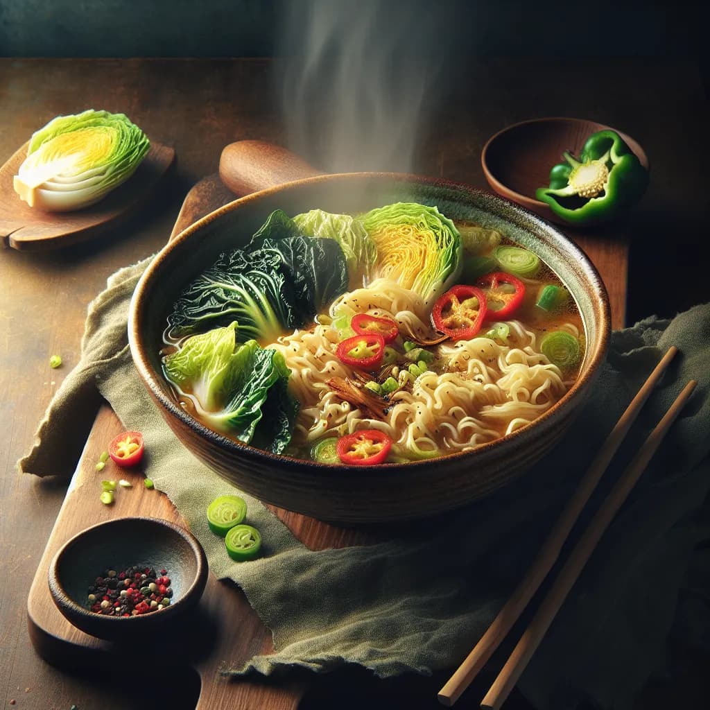 Ramen Fianian con Cavolo e Peperoni