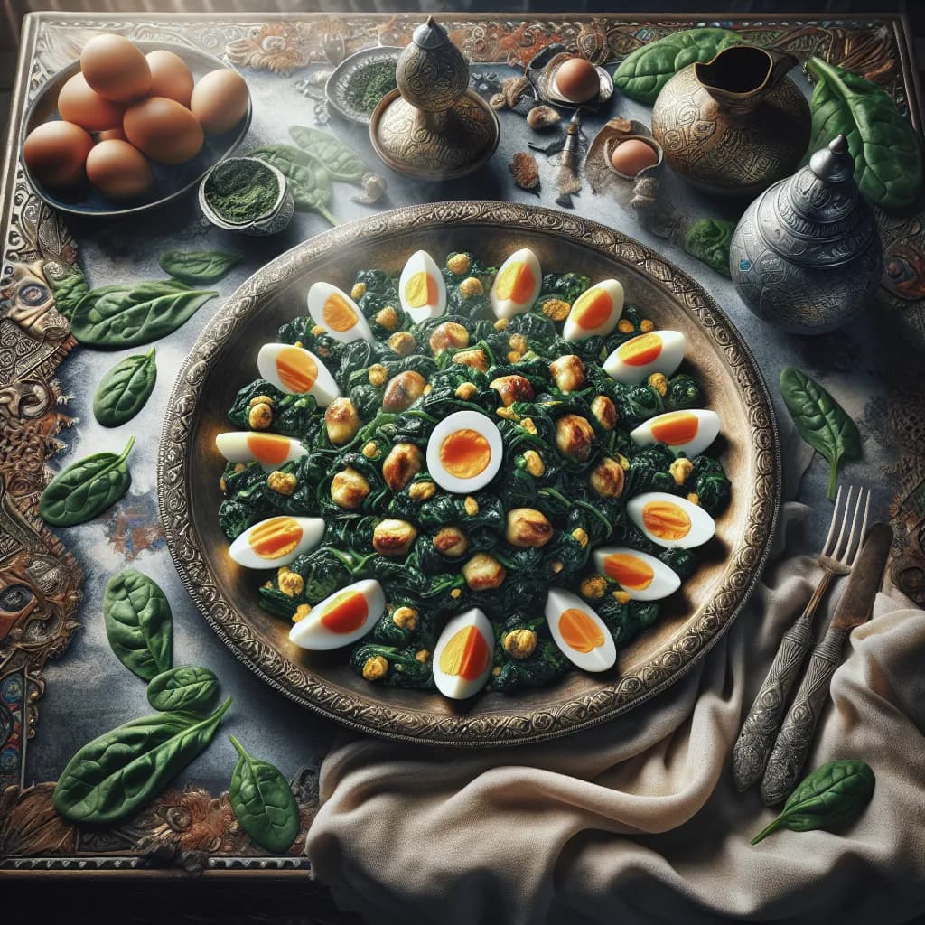 Ras Asfour with Eggs and Spinach