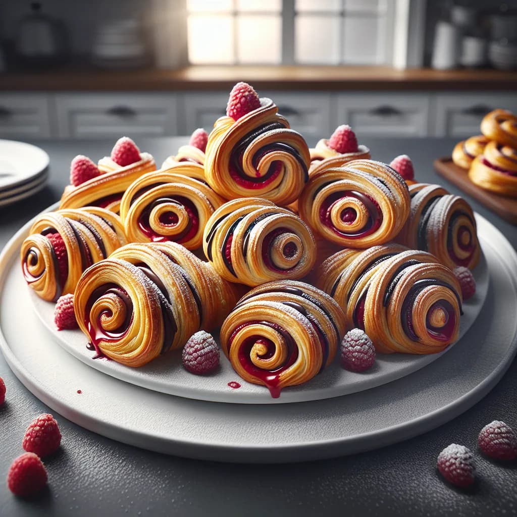 Raspberry Chocolate Puff Pastry Twists