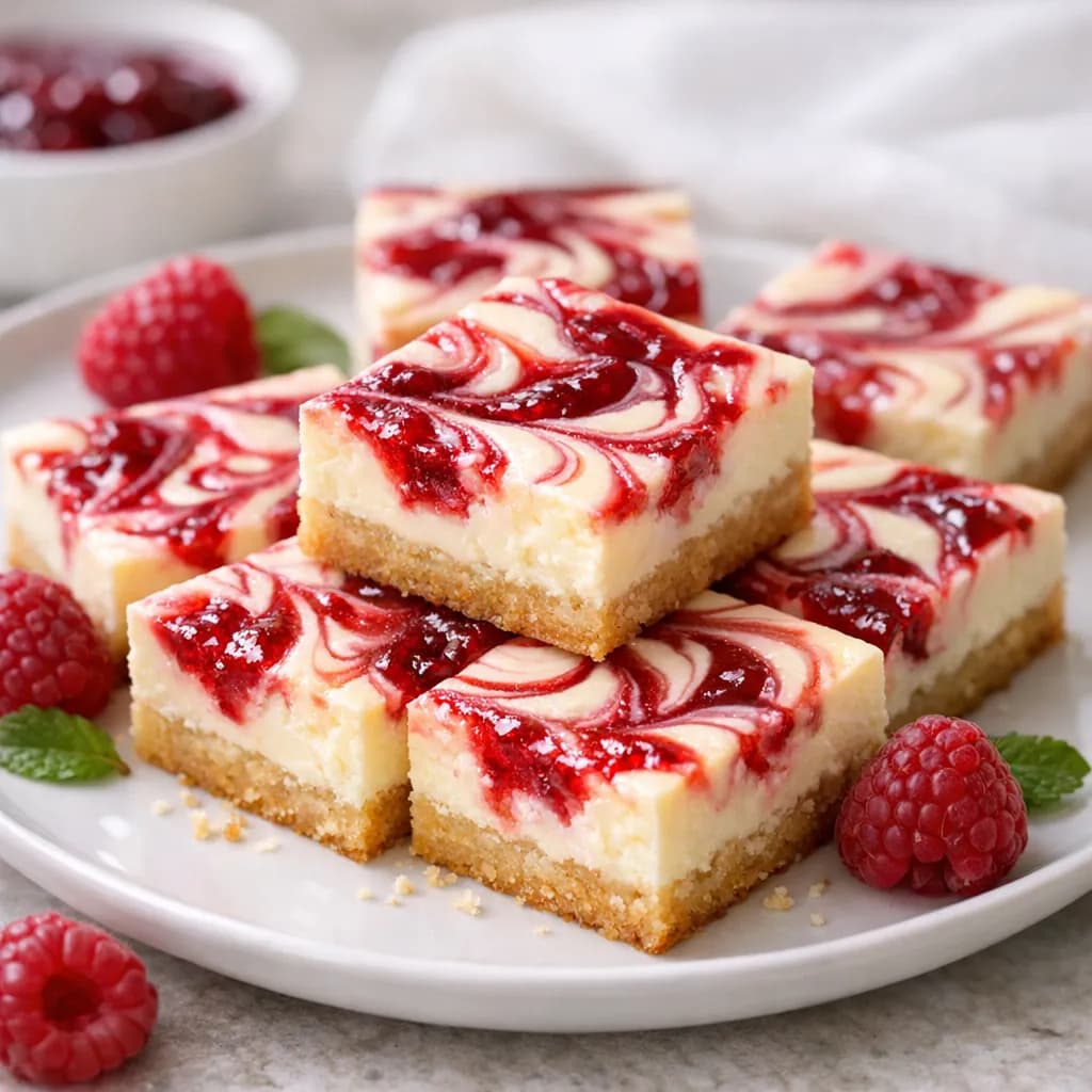 Raspberry Jam Cream Cheese Swirl Bars