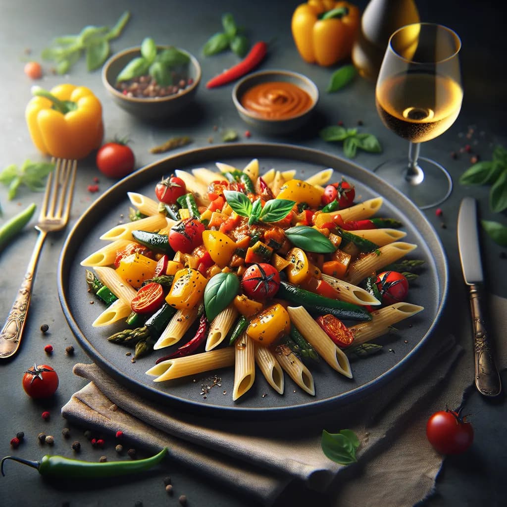 Ratatouille Picante com Penne