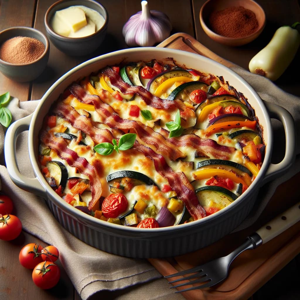 Ratatouille au Four avec Lardons