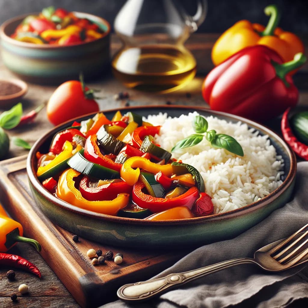 Ratatouille aux Poivrons et Riz