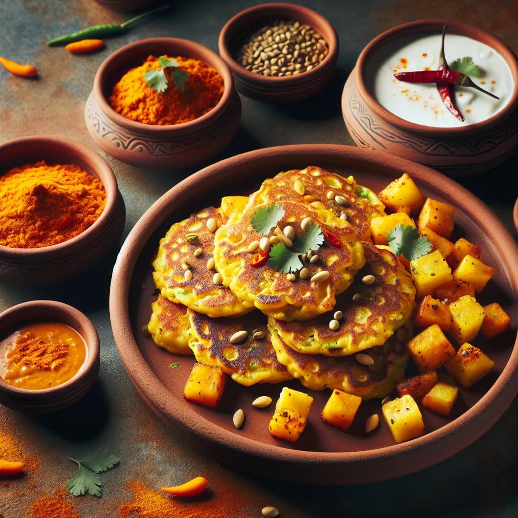 Rava Potato Masala Pancakes