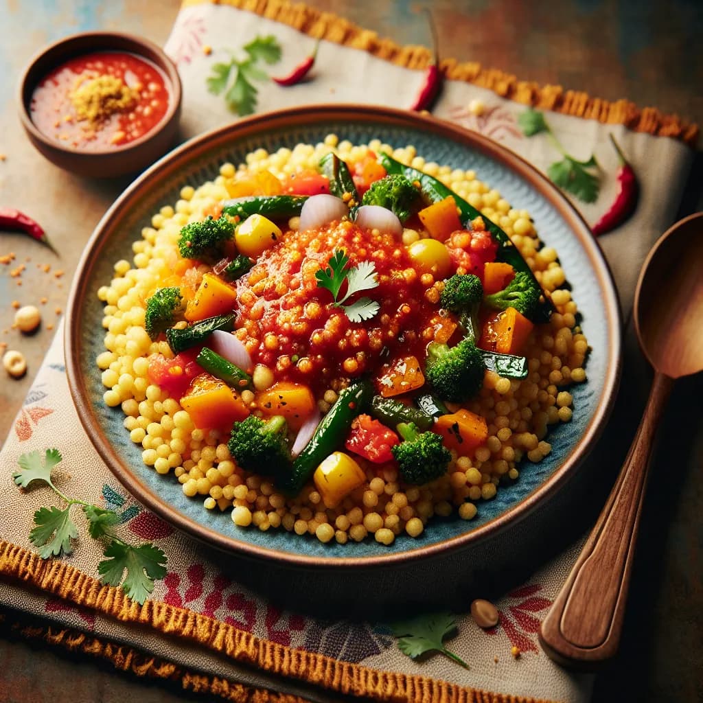 Rava Stir-fry with Spicy Tomato