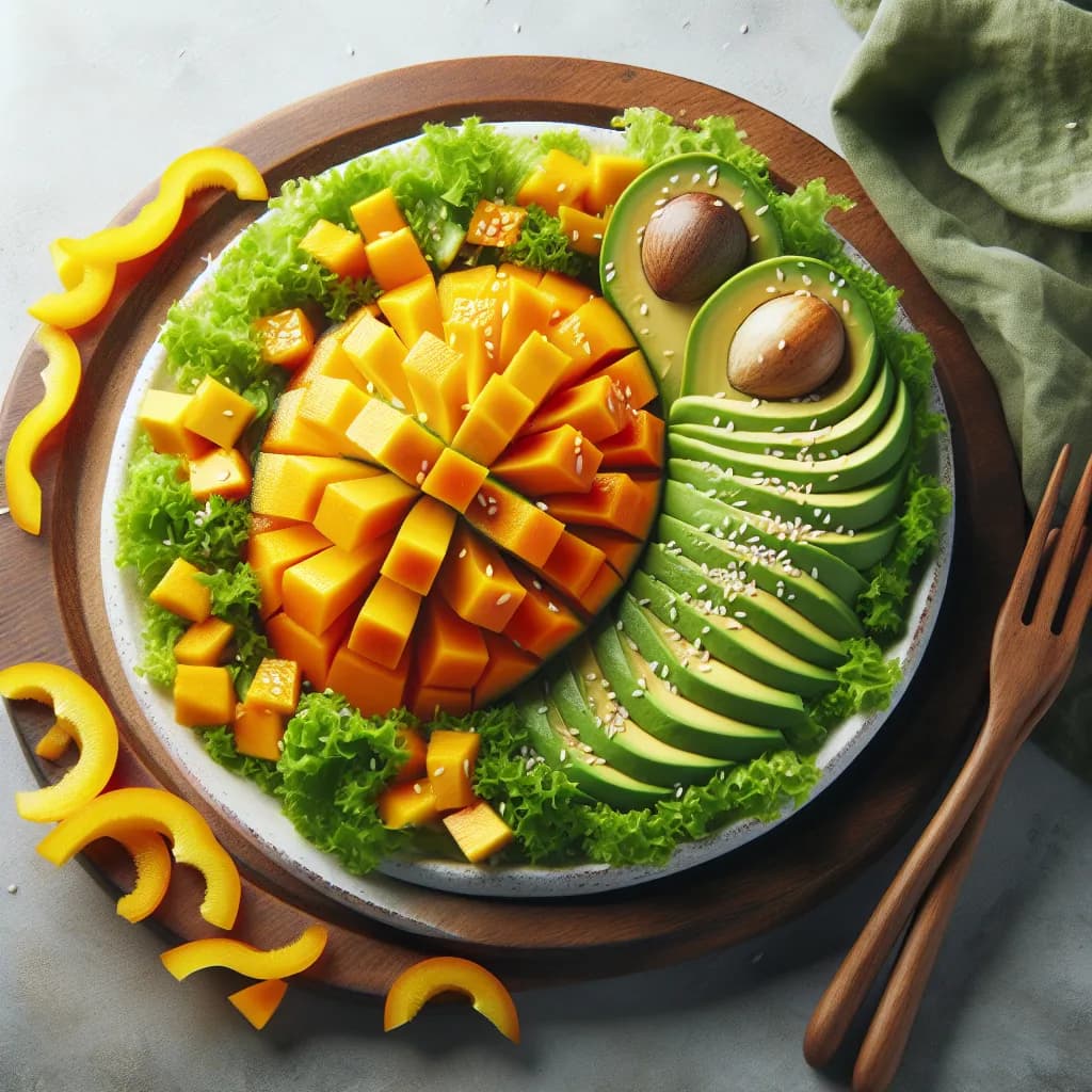 Raw Vegan Mango and Avocado Salad