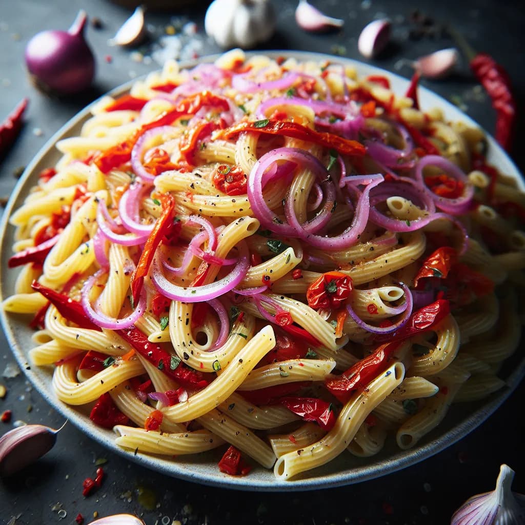 Red Pepper and Red Onion Pasta