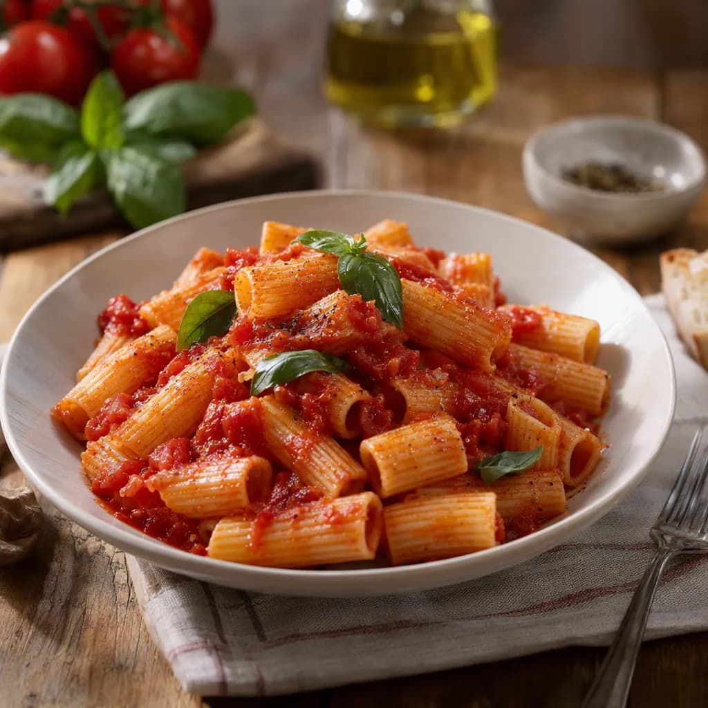 Rigatoni leggeri al pomodoro