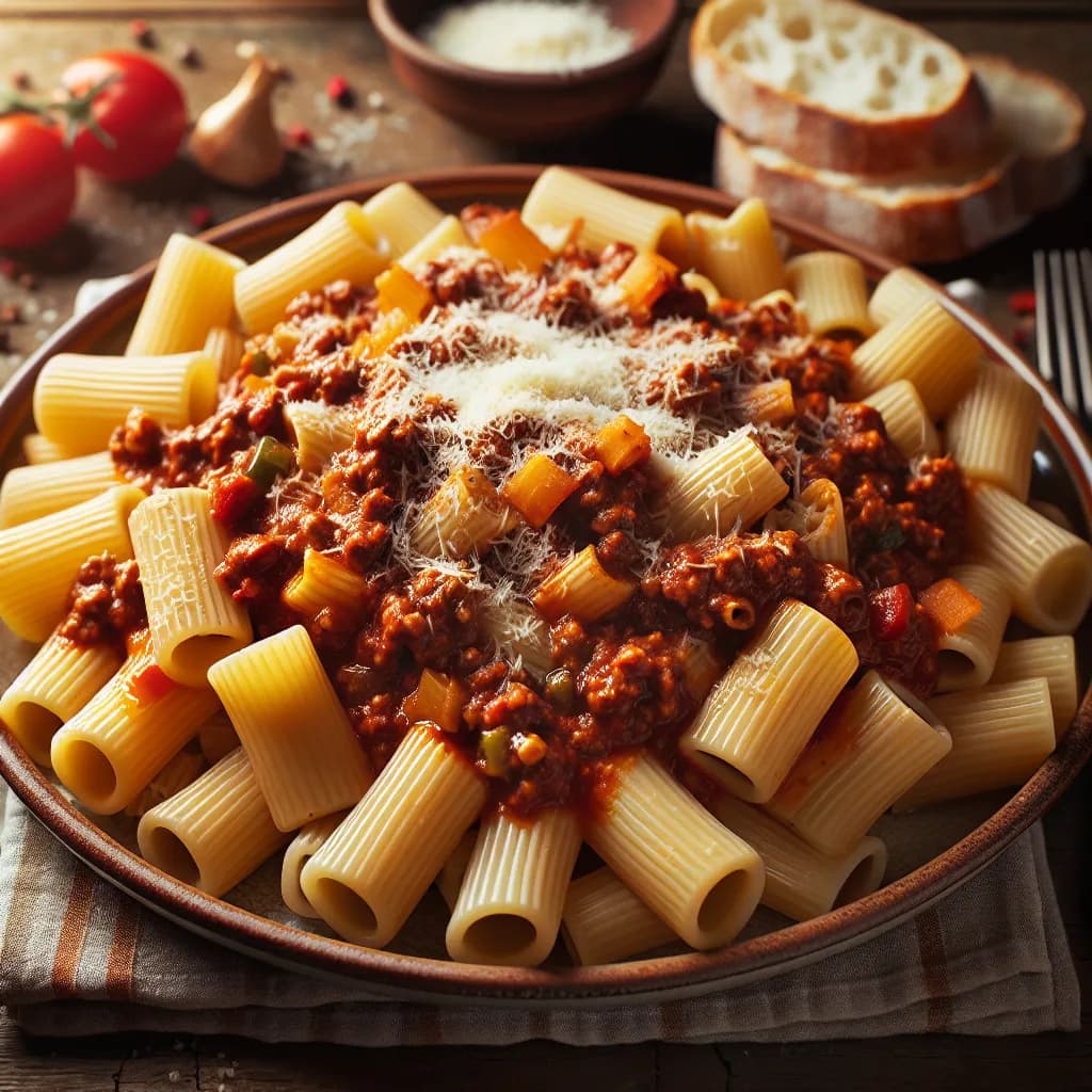 Rigatoni mit Bolognese