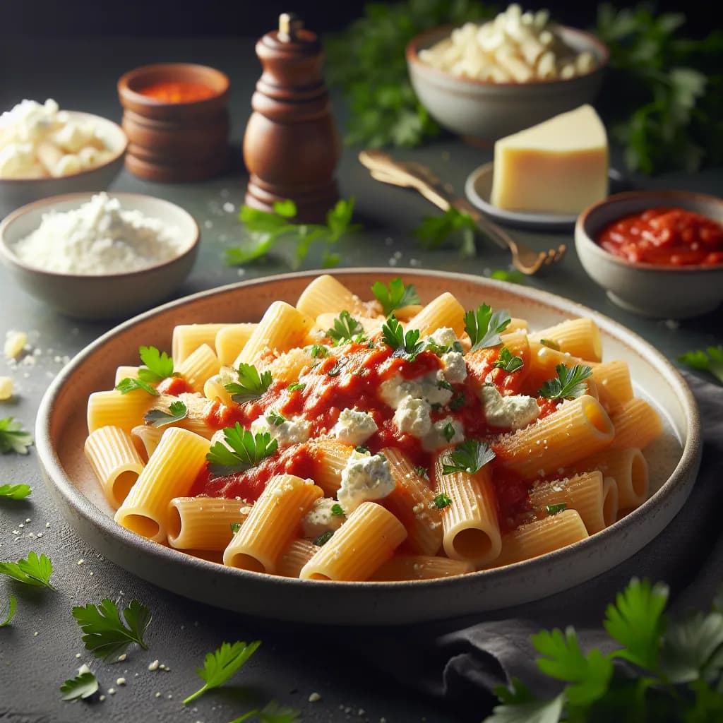 Rigatoni with Ricotta and Spicy Marinara