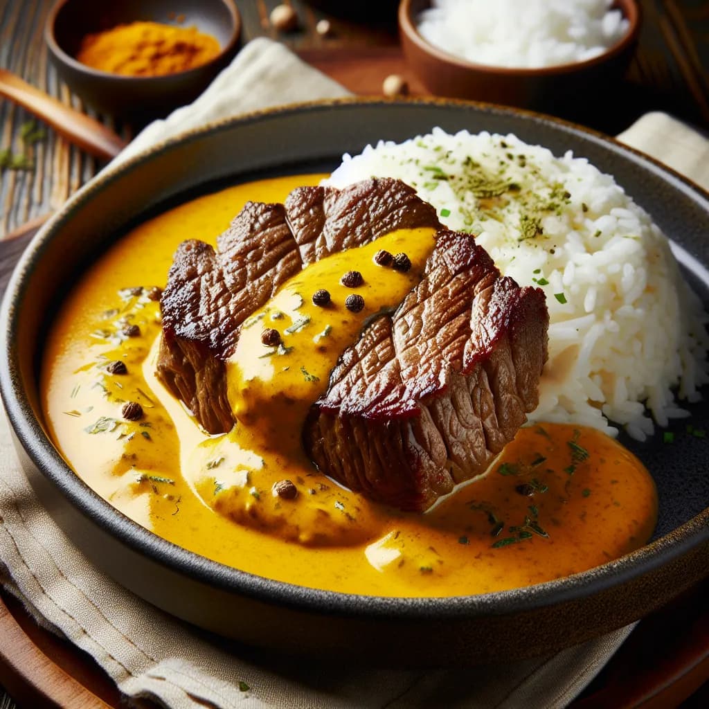 Rinderfilet mit Curry-Kokosmilch-Sauce