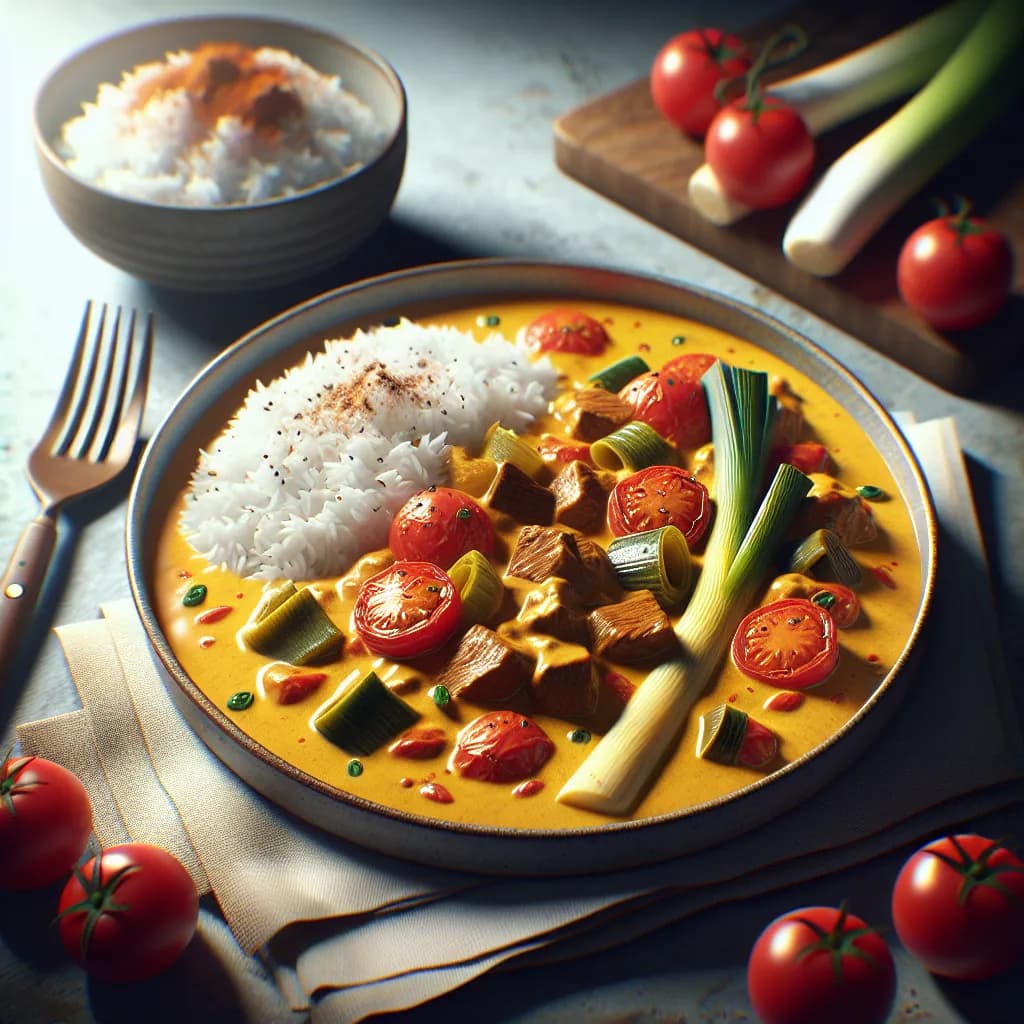Rindfleisch-Tomaten-Curry