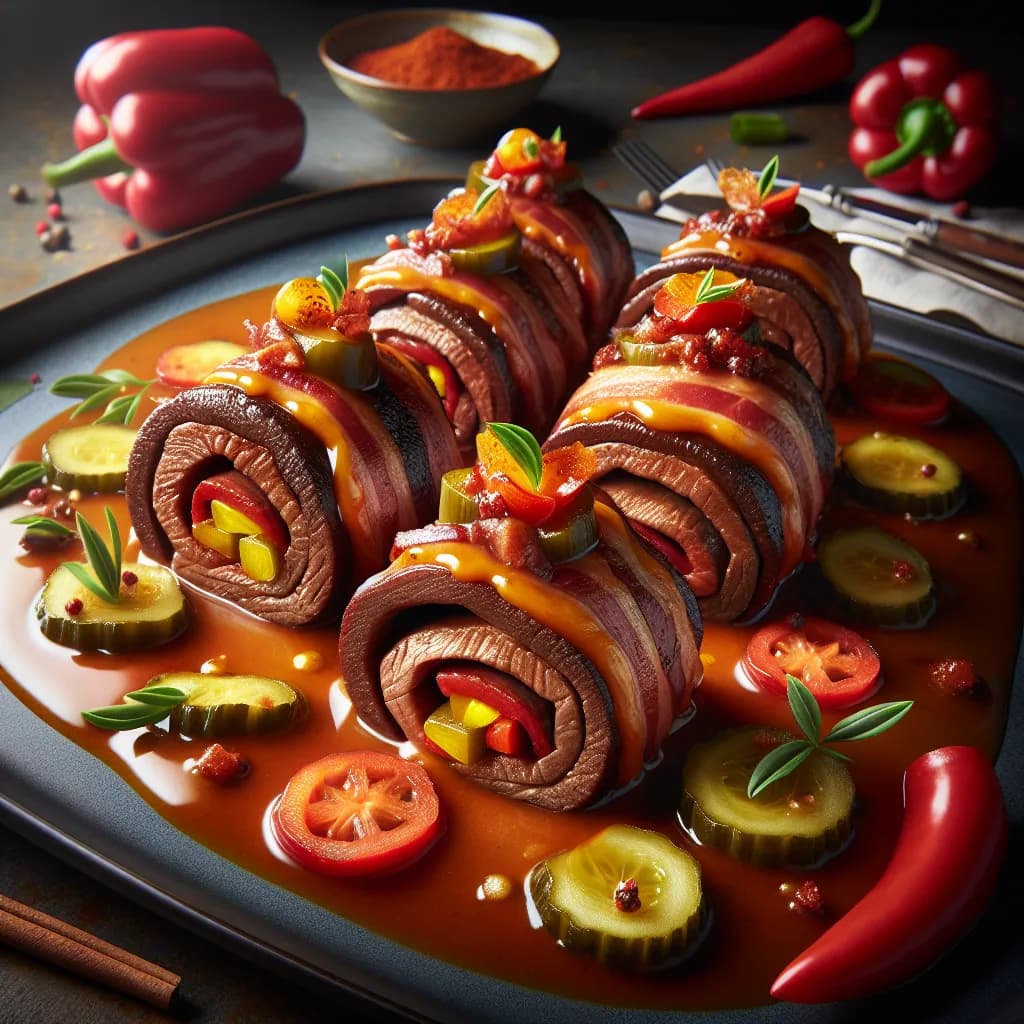 Rindsrouladen mit Paprika