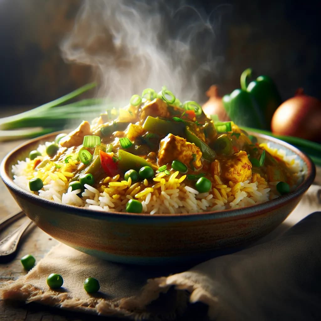 Riso Basmati al Curry con Pollo e Verdure