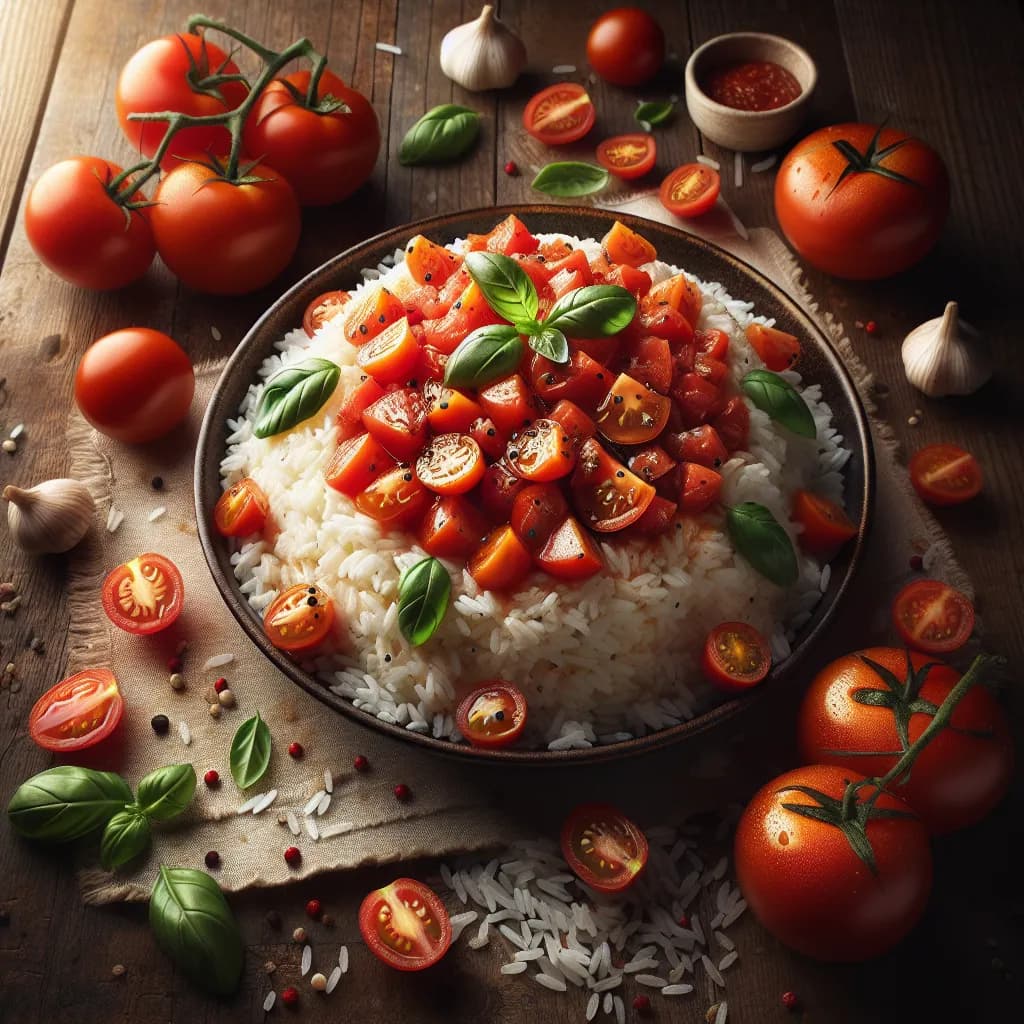 Riso Bollito con Pomodoro e Basilico
