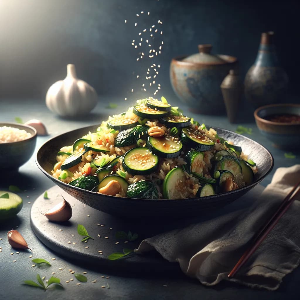 Riso Saltato con Zucchine e Aglio