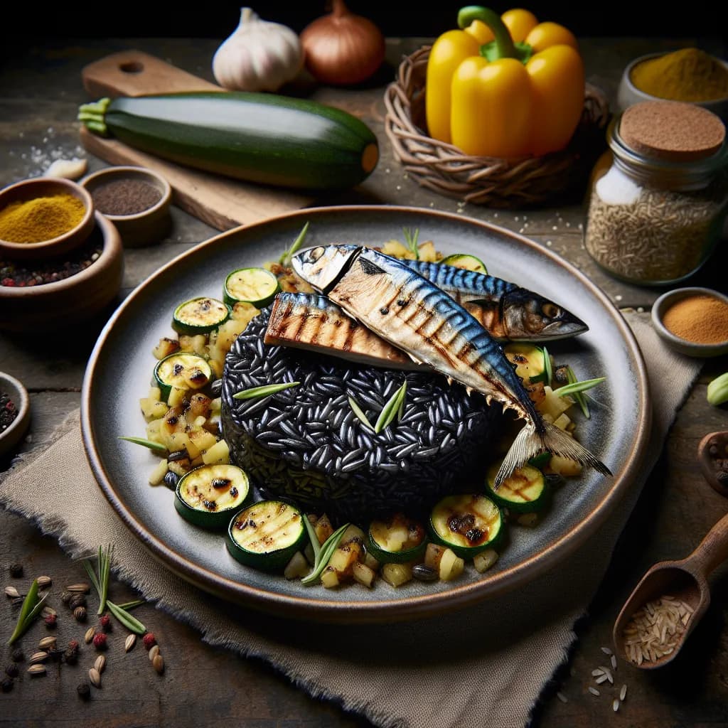 Riso Venere con Sgombro e Zucchine