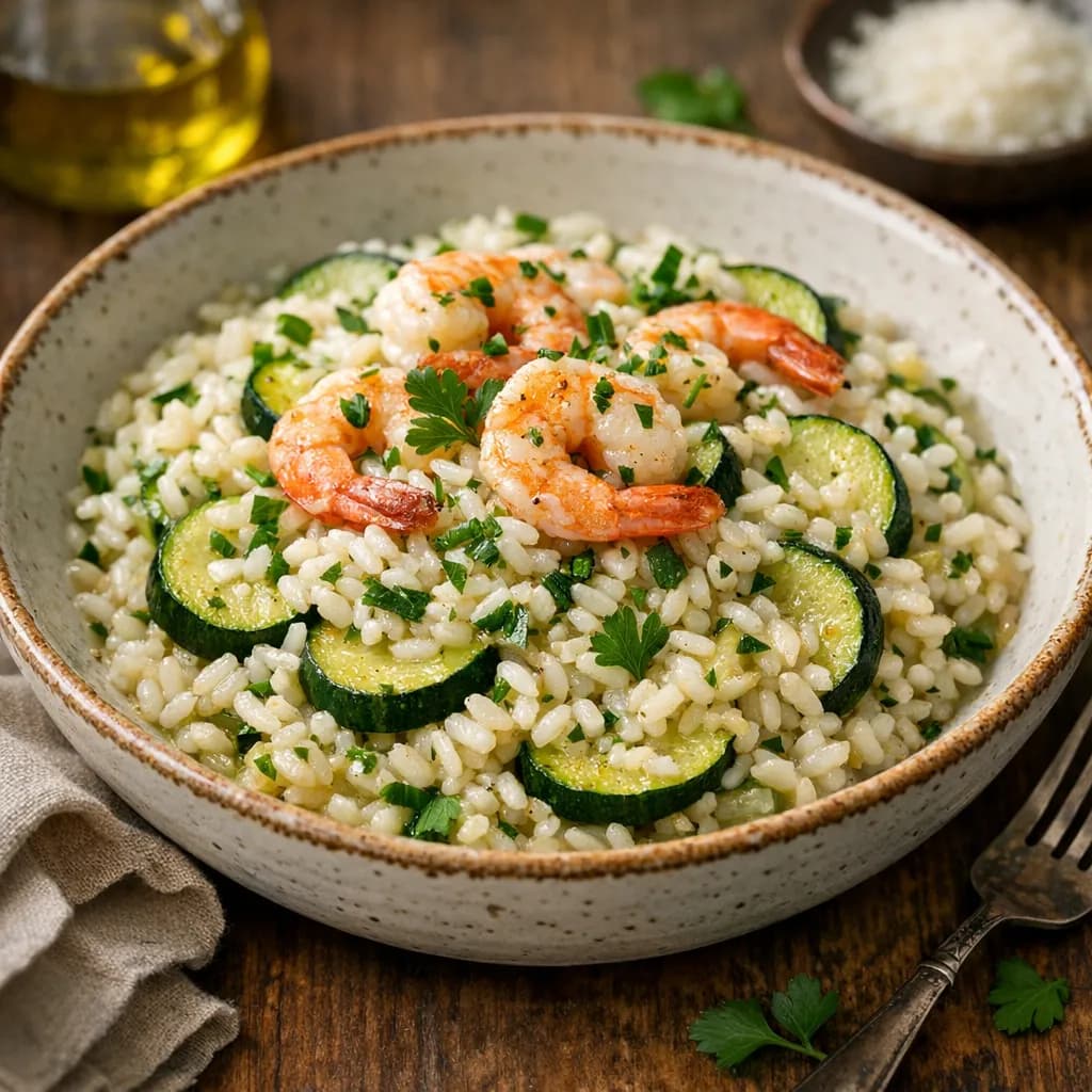 Riso con Zucchine e Gamberi