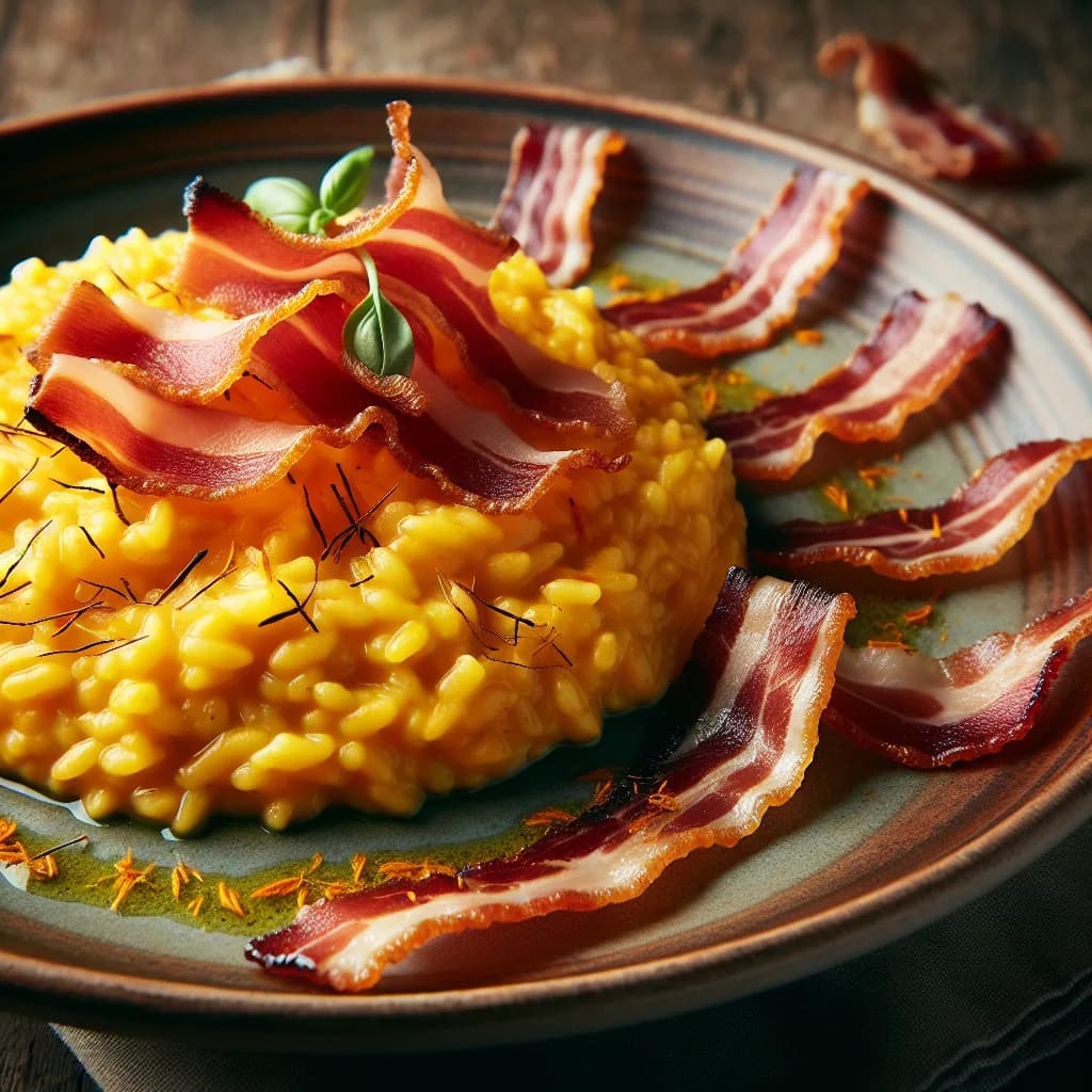Risotto alla Zafferano con Guanciale Croccante