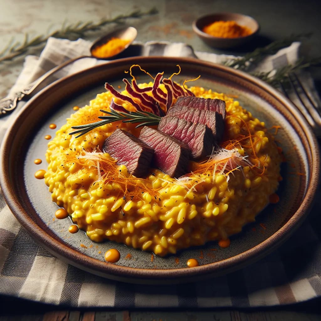 Risotto alla Zafferano con Strisce di Filetto