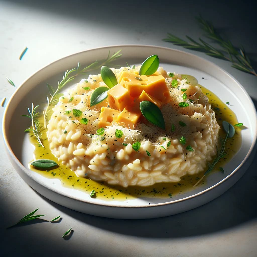 Risotto au cheddar et chèvre
