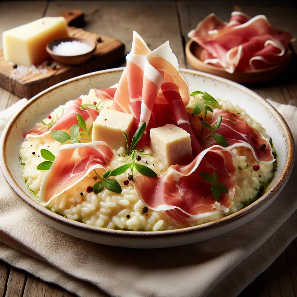 Risotto con Robiola e Prosciutto Crudo