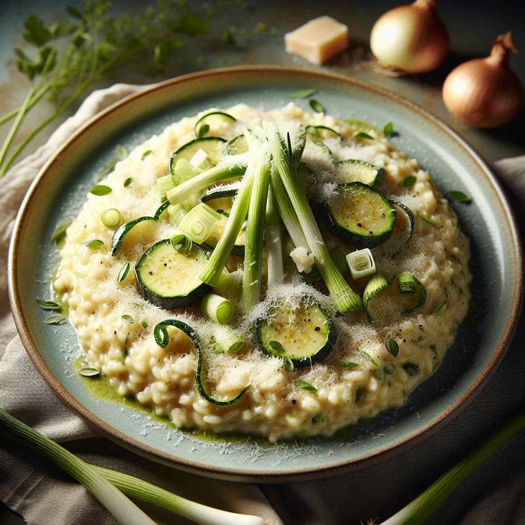 Risotto con zucchine e cipollotti