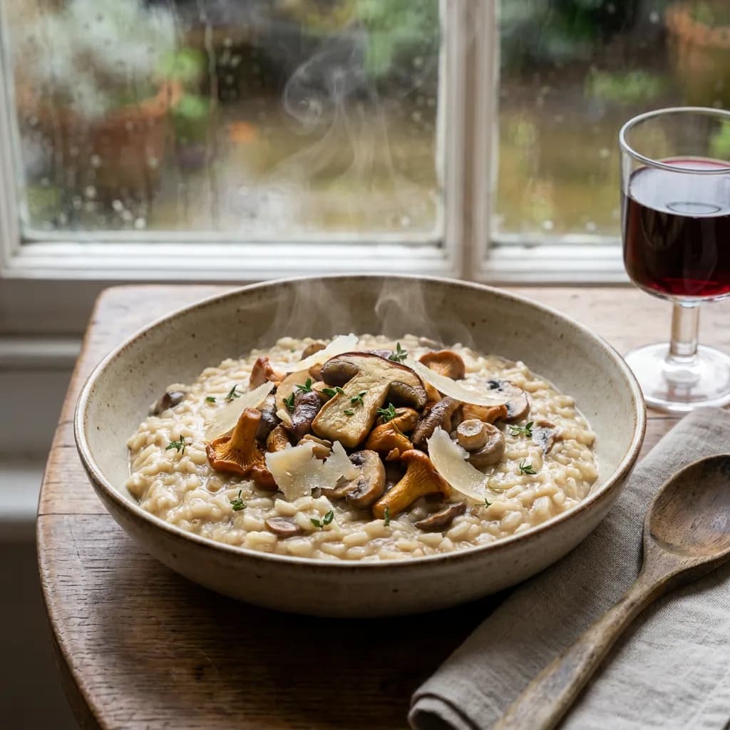 Risotto cremoso ai funghi e Parmigiano