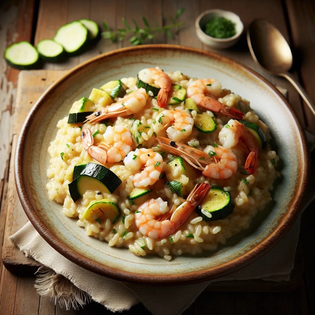 Risotto de gambas et courgettes
