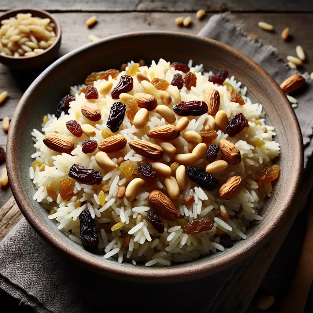Riz Pilaf aux Pignons et Raisins Secs