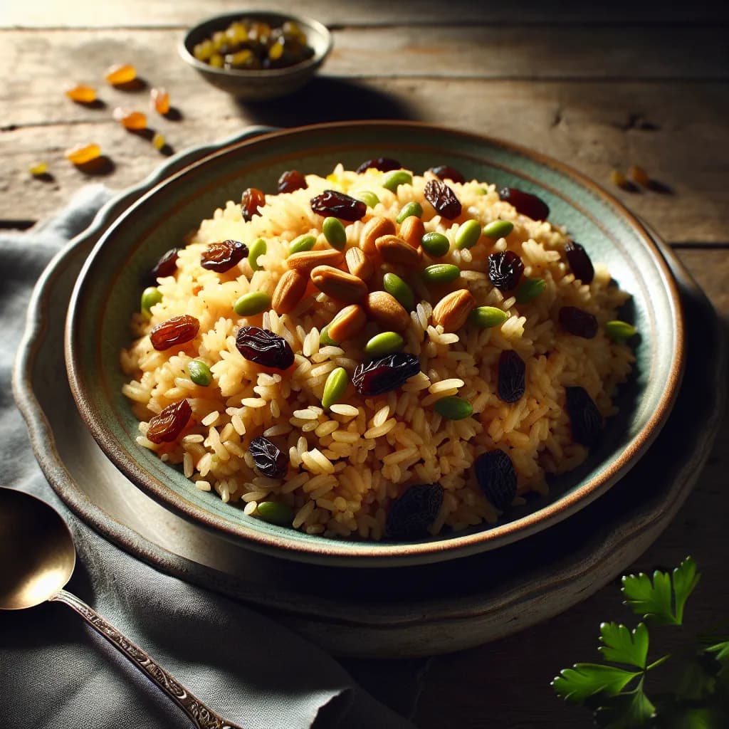 Riz Pilaf aux Pignons et Raisins Secs