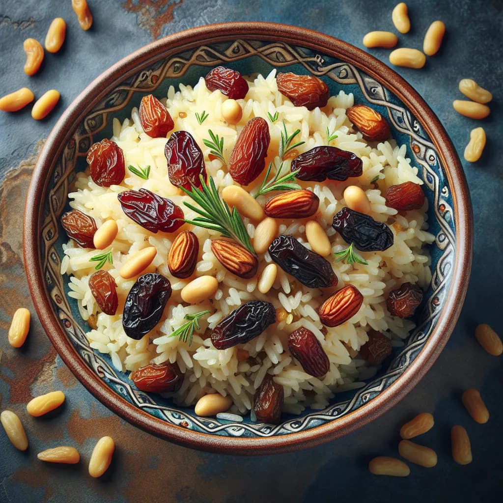 Riz Pilaf aux Pignons et Raisins Secs