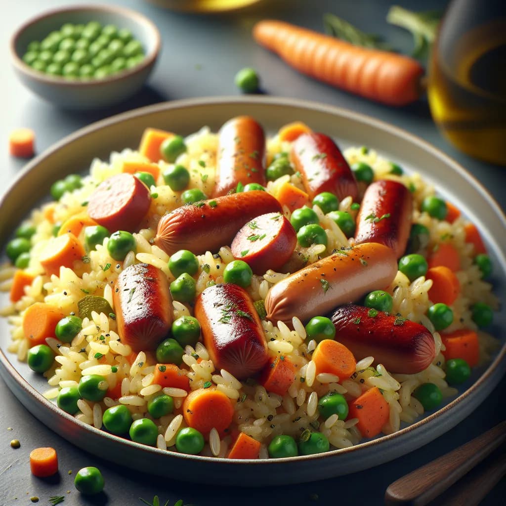 Riz Pilaf aux Saucisses de Poulet