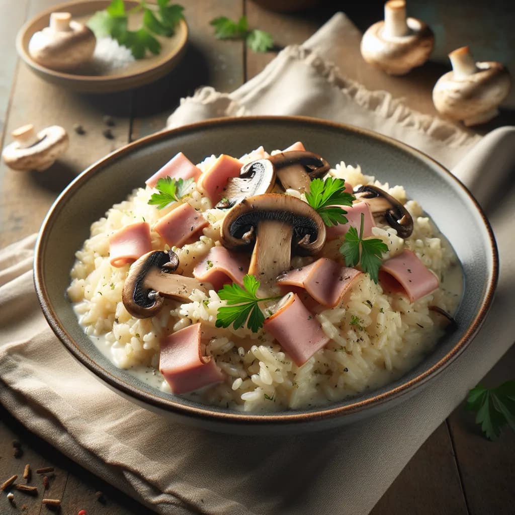 Riz au Jambon et Champignons