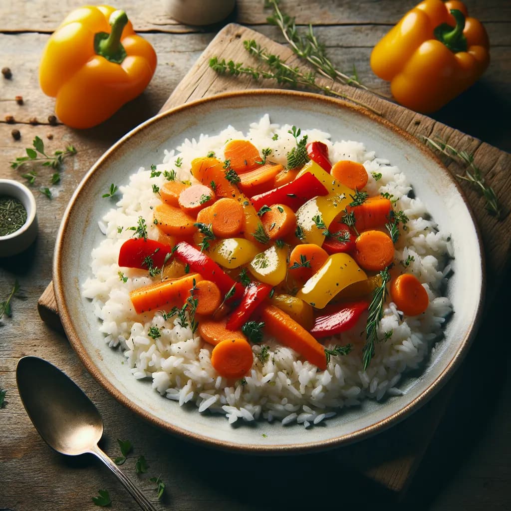 Riz aux Poivrons et Carottes