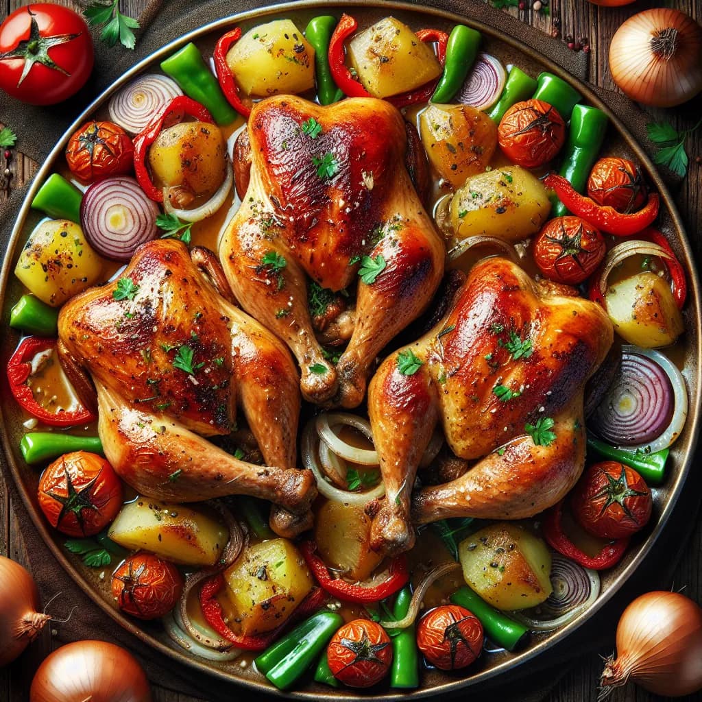 Roasted Chicken Quarters with Vegetables