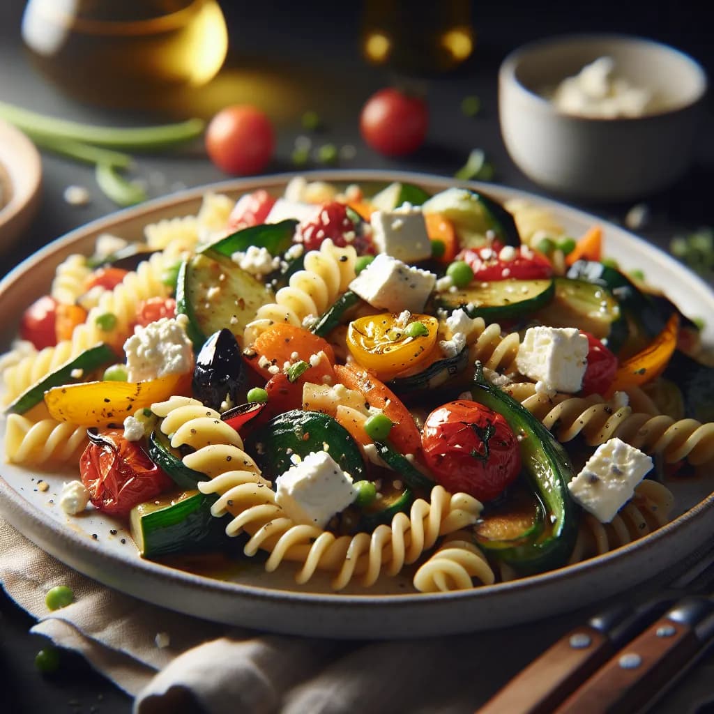 Roasted Vegetable and Feta Pasta
