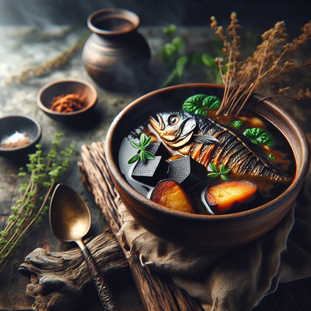 Roasted Yam and Black Soup