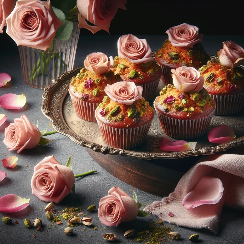 Rose Pistachio Muffins