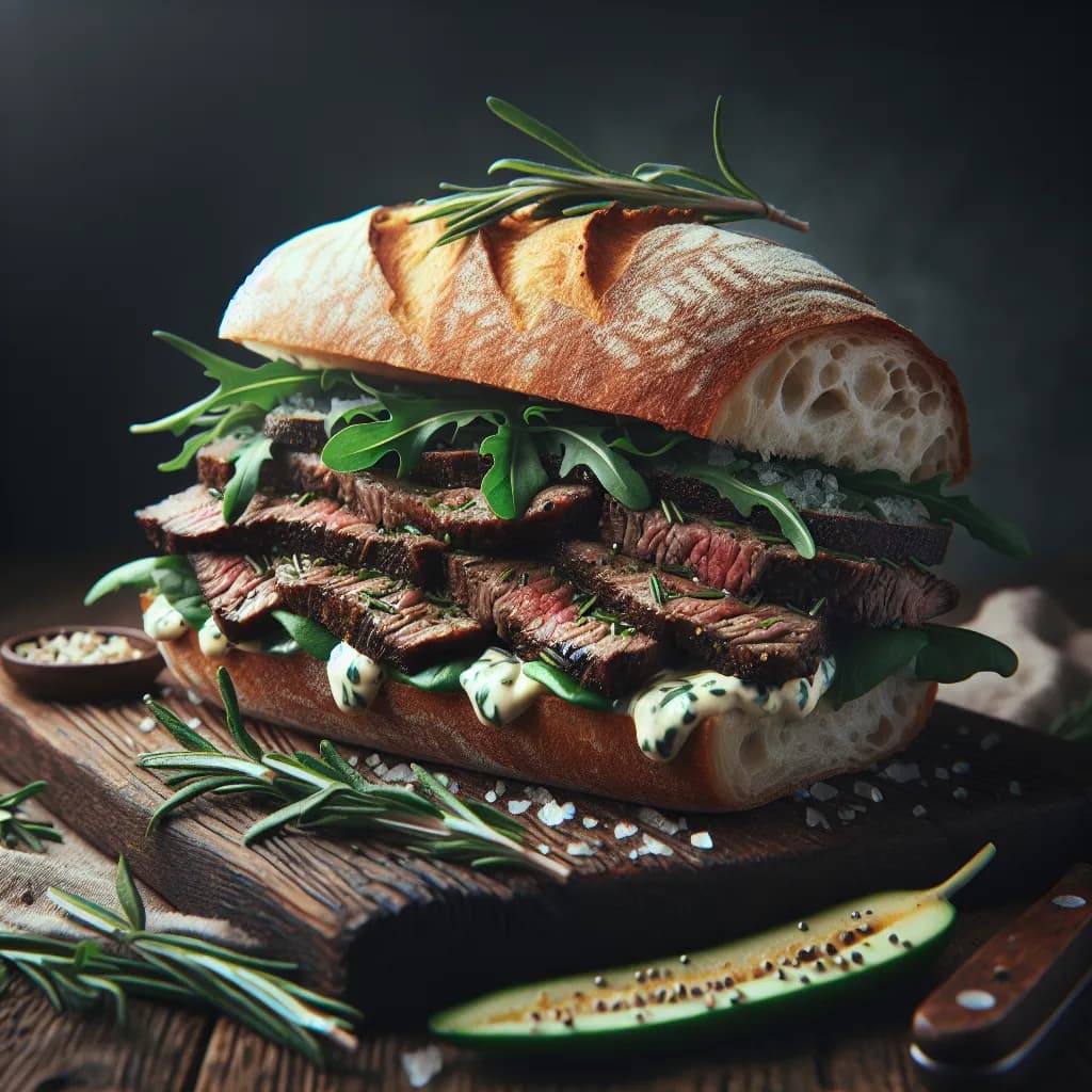 Rosemary Infused Steak Sandwich