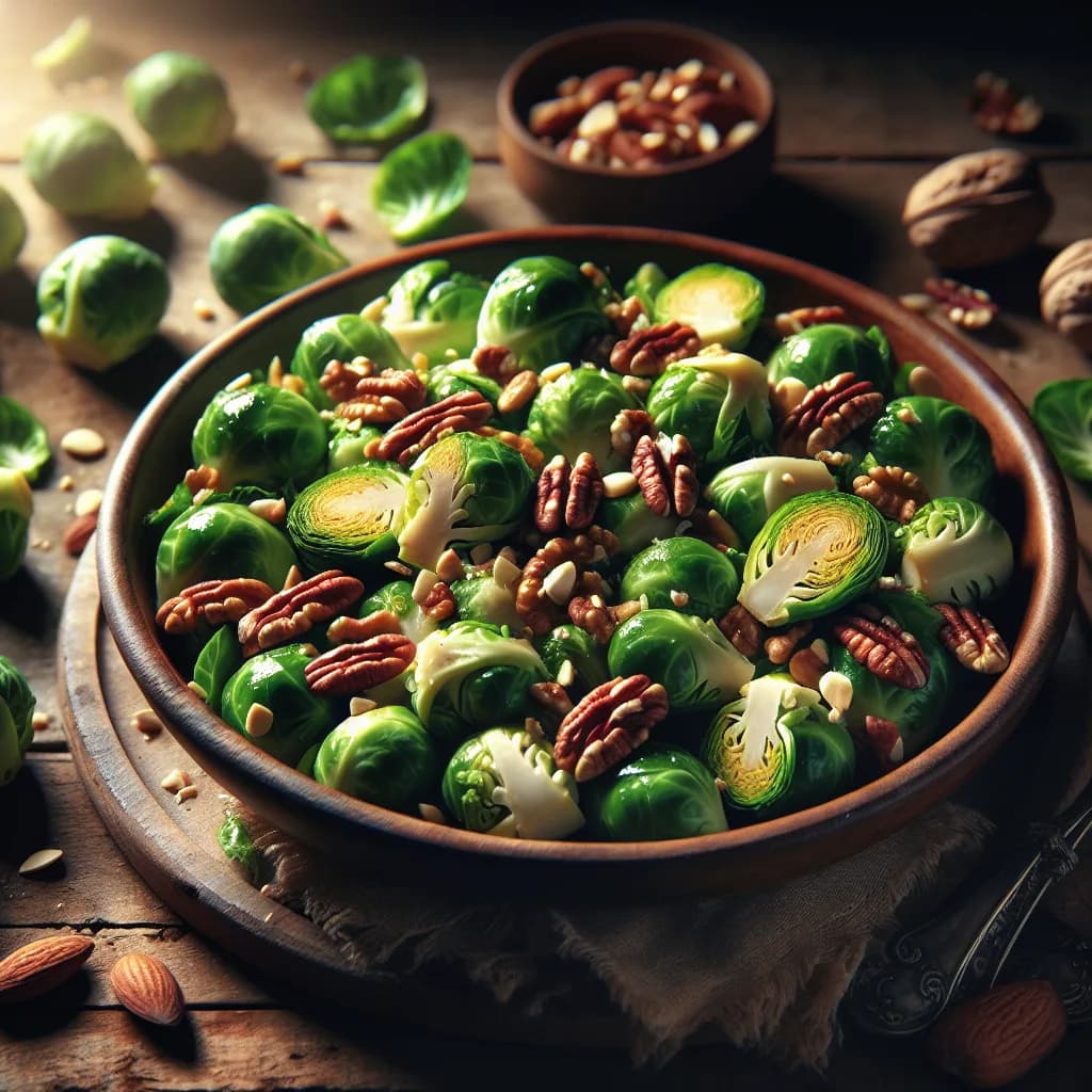 Rosenkohlsalat mit Nüssen