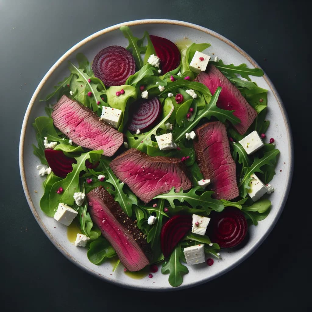 Rote Beete und Rindfleischsalat