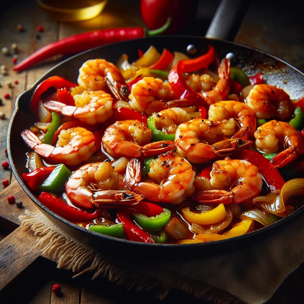 Rote Shrimps-Pfanne